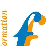 Logo stylisé lettre f bleu et orange