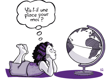 Enfant allongé regardant un globe terrestre