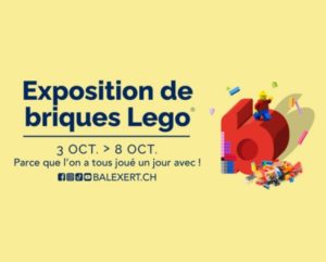 Affiche exposition de briques Lego colorées