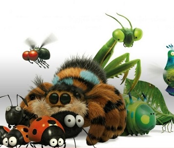 Illustration colorée d’insectes et araignées mignons