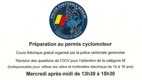 Affiche préparation permis cyclomoteur Genève