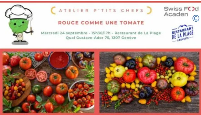 Affiche atelier cuisine enfants avec tomates colorées